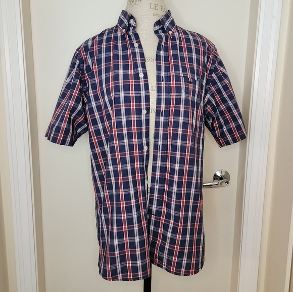 Vintage Men's Plaid Short Sleeve Shirt - Picture 5 of 10